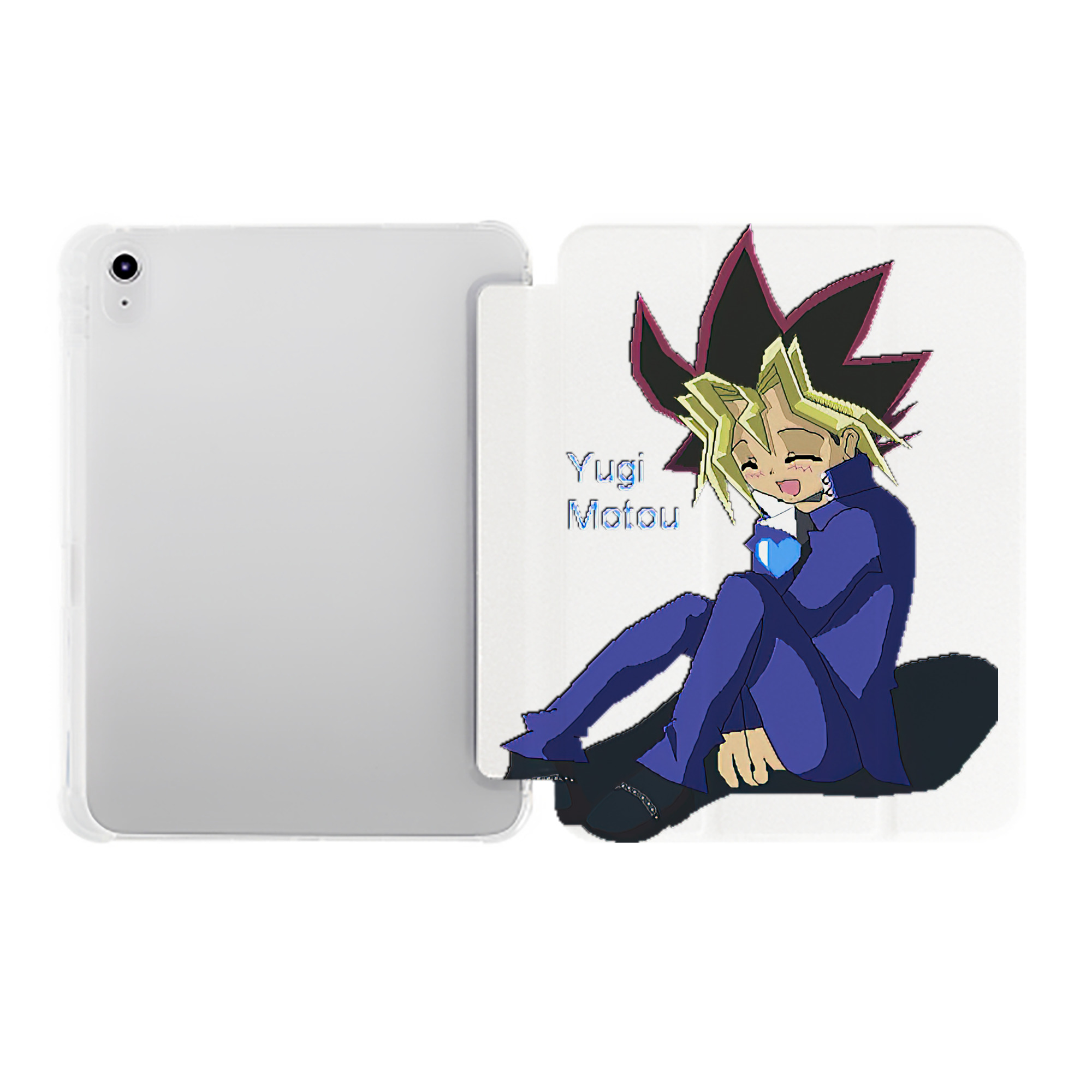 （画像用） 遊☆戯☆王 Yu-Gi-Oh! IPad ケース ペン収納付き 三つ折りスタンド PUレザー×シリコン 対応機種9.5/10.5/10.9インチ